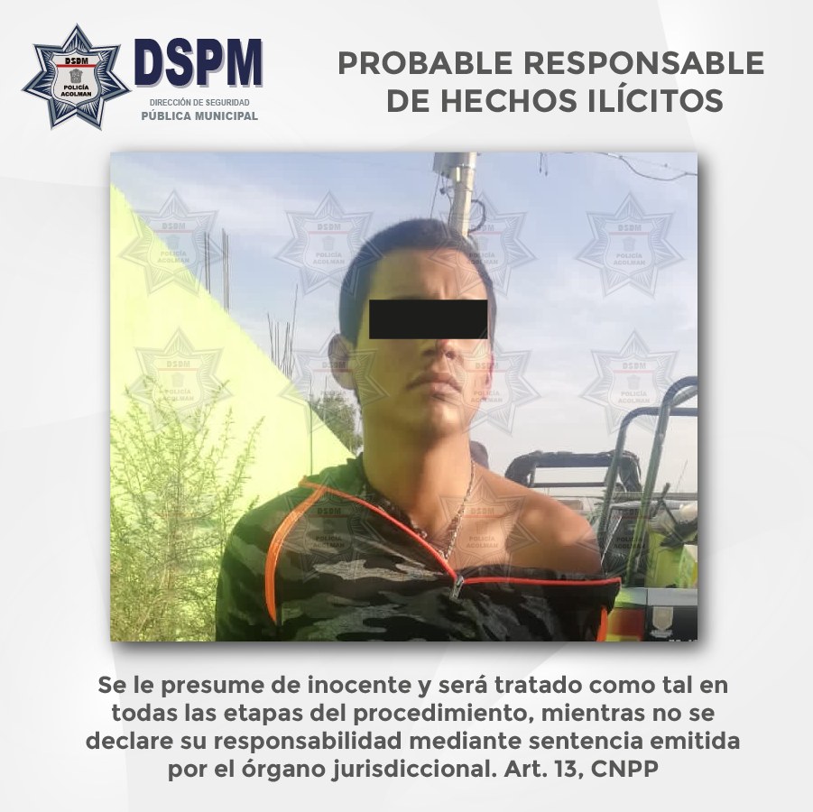 Imagen de Policías municipales detienen a un sujeto que intentó robar una escuela en Acolman