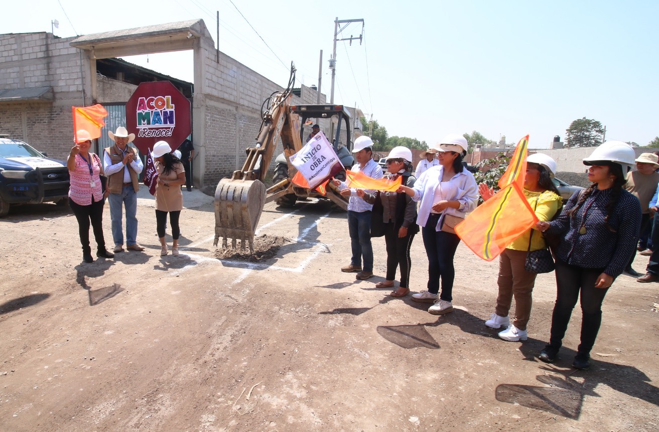 Arrancan obras de drenaje sanitario en calles de Totolcingo, Acolman